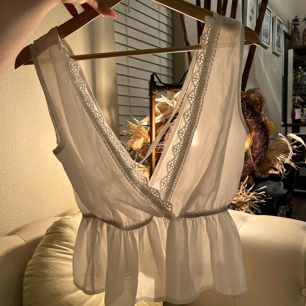 Vintage sheer white top very simple